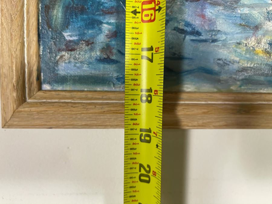 Original Joan Lohrey Seascape Shoreline Oil Painting 23 X 18 [Photo 8]