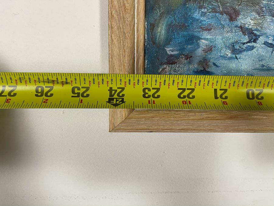 Original Joan Lohrey Seascape Shoreline Oil Painting 23 X 18 [Photo 7]