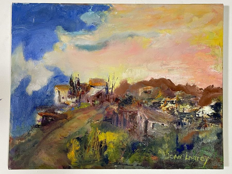 Original Joan Lohrey Abstract Expressionist Landscape Oil Painting On Canvas 14 X 11 [Photo 3]