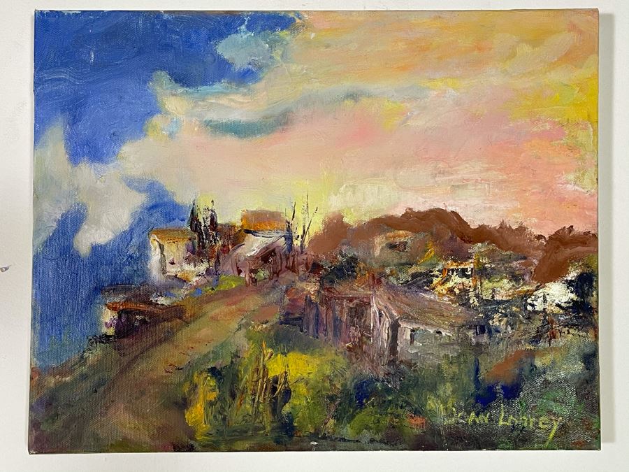 Original Joan Lohrey Abstract Expressionist Landscape Oil Painting On Canvas 14 X 11 [Photo 2]