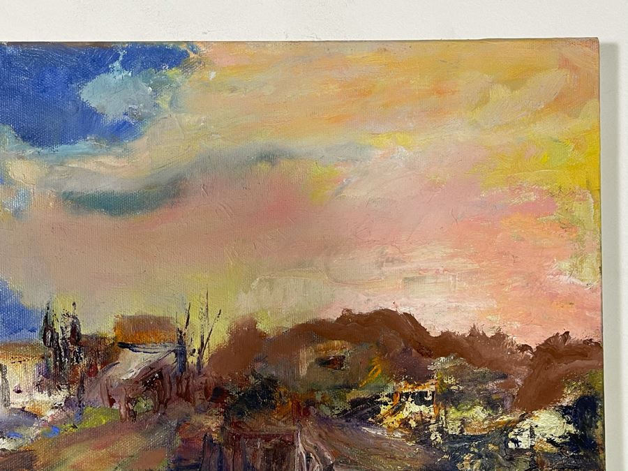 Original Joan Lohrey Abstract Expressionist Landscape Oil Painting On Canvas 14 X 11 [Photo 4]