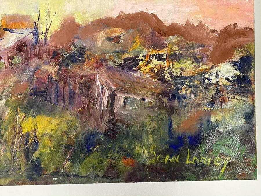 Original Joan Lohrey Abstract Expressionist Landscape Oil Painting On Canvas 14 X 11 [Photo 5]
