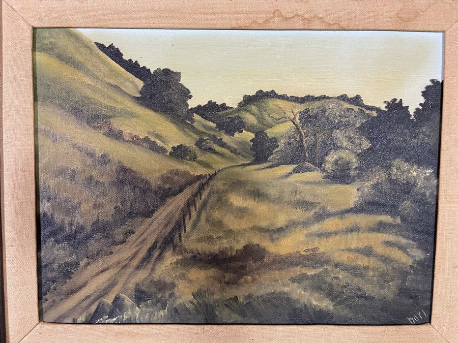 Original Dori Osterman (Pasadena) Framed Painting Titled 'Green Hills' 1972 16 X 12 [Photo 5]