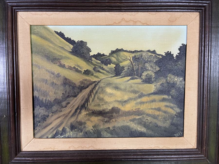 Original Dori Osterman (Pasadena) Framed Painting Titled 'Green Hills' 1972 16 X 12 [Photo 3]