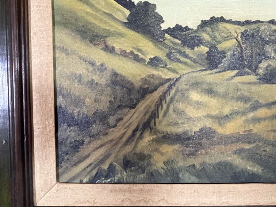 Original Dori Osterman (Pasadena) Framed Painting Titled 'Green Hills' 1972 16 X 12 [Photo 7]