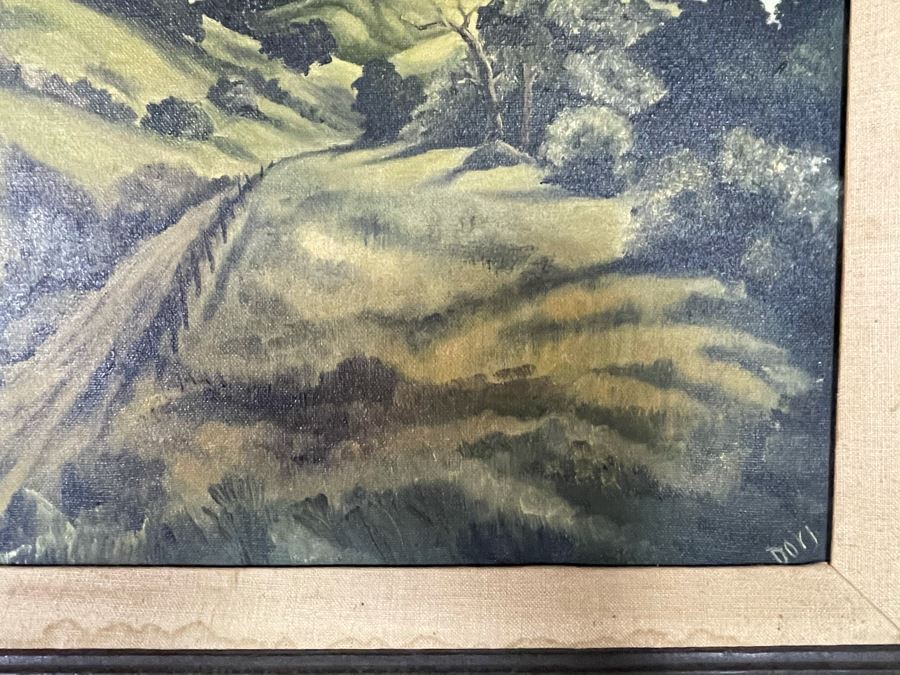 Original Dori Osterman (Pasadena) Framed Painting Titled 'Green Hills' 1972 16 X 12 [Photo 10]