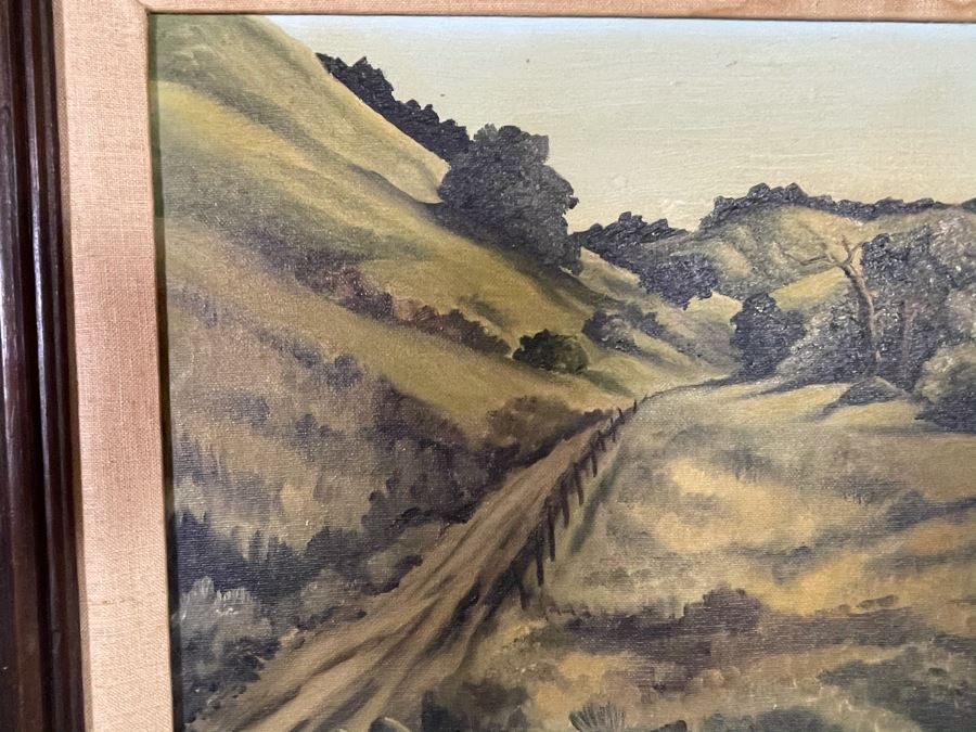 Original Dori Osterman (Pasadena) Framed Painting Titled 'Green Hills' 1972 16 X 12 [Photo 8]