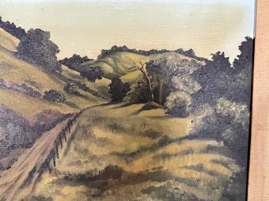 Original Dori Osterman (Pasadena) Framed Painting Titled 'Green Hills' 1972 16 X 12 [Photo 9]