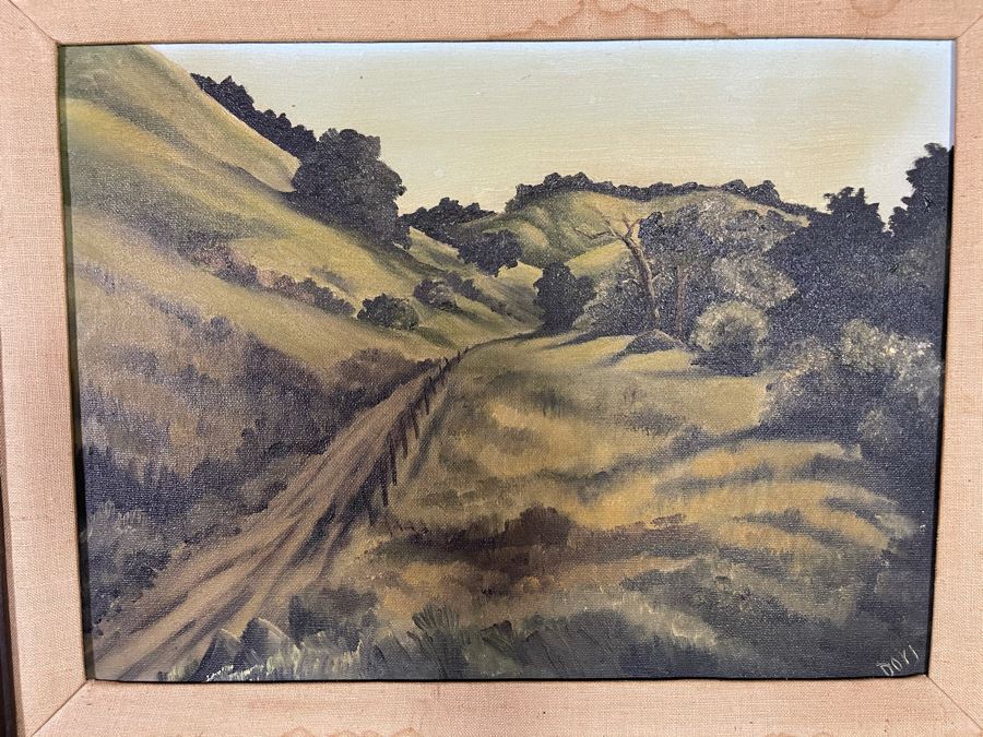 Original Dori Osterman (Pasadena) Framed Painting Titled 'Green Hills' 1972 16 X 12 [Photo 4]