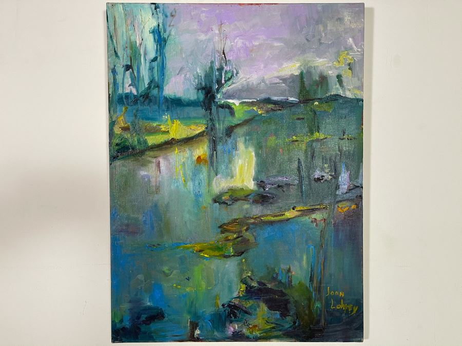 Original Joan Lohrey Abstract Expressionist Landscape Oil Painting On Canvas 18 X 24 [Photo 10]