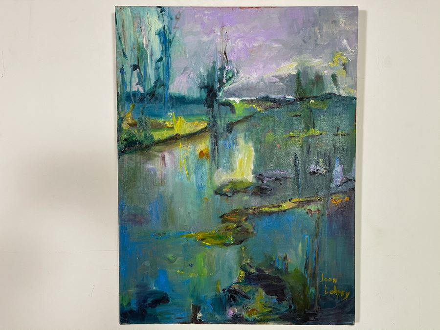 Original Joan Lohrey Abstract Expressionist Landscape Oil Painting On ...