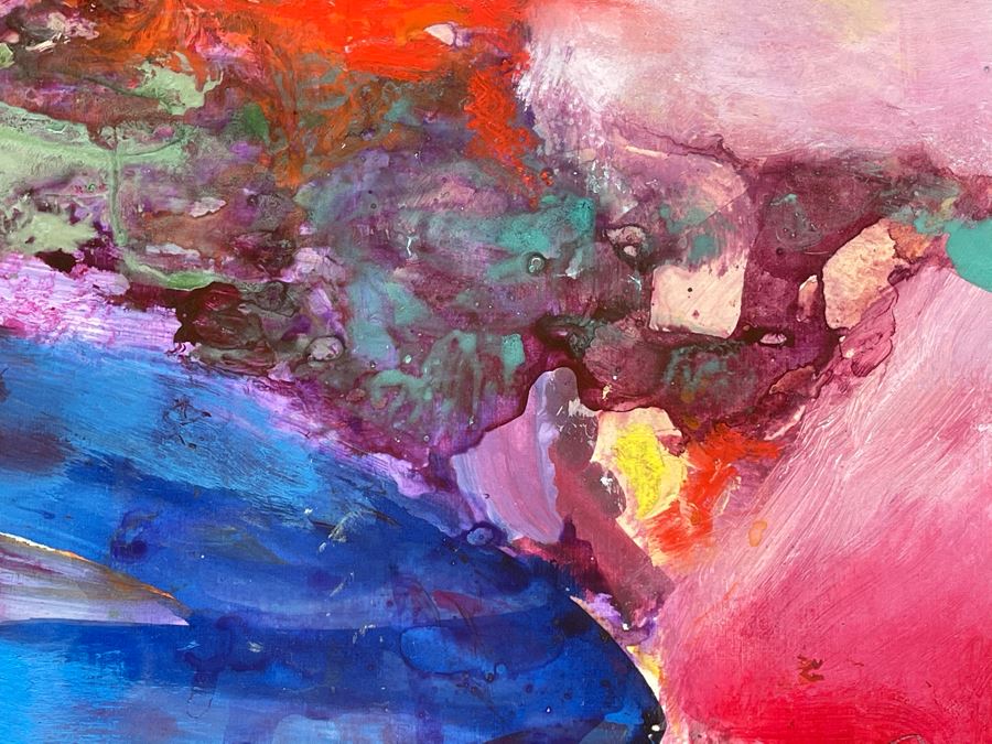 LARGE Original Joan Lohrey Framed Modernist Abstract Mixed Media Painting Titled 'Night Music' From Memphis TN Retailed For $4,000 (Painting Is Larger Than It Looks In Photos) 34 X 46 [Photo 13]