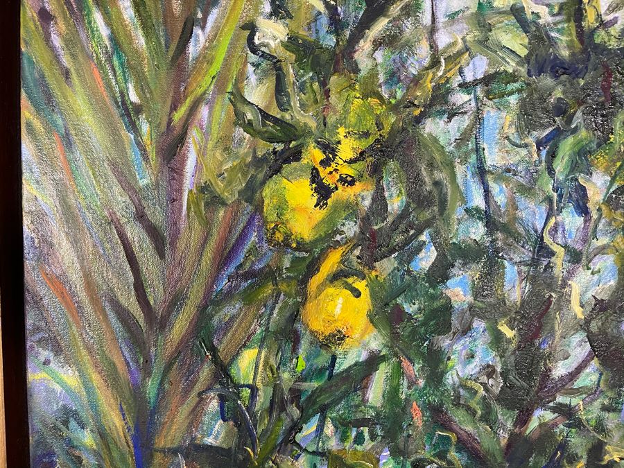 Original Joan Lohrey Framed Oil Painting Titled 'Lemon Tree' Featured At The San Clemente Arts And Crafts Club Retailed For $500 30 X 30 [Photo 5]