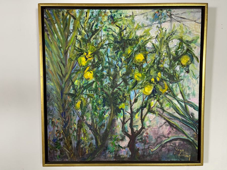Original Joan Lohrey Framed Oil Painting Titled 'Lemon Tree' Featured At The San Clemente Arts And Crafts Club Retailed For $500 30 X 30 [Photo 2]
