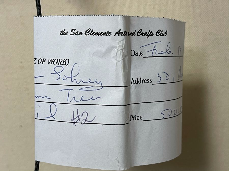 Original Joan Lohrey Framed Oil Painting Titled 'Lemon Tree' Featured At The San Clemente Arts And Crafts Club Retailed For $500 30 X 30 [Photo 13]