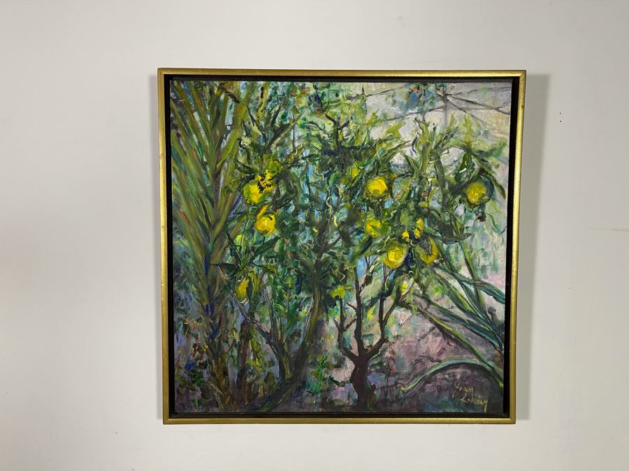 Original Joan Lohrey Framed Oil Painting Titled 'Lemon Tree' Featured At The San Clemente Arts And Crafts Club Retailed For $500 30 X 30 [Photo 3]