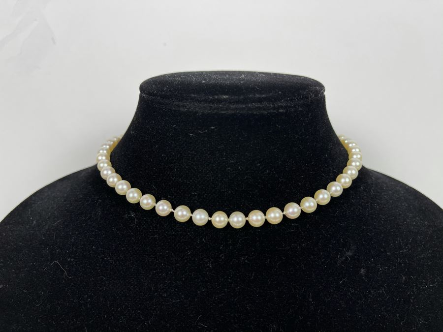 Pearl Necklace With 14K Gold Clasp 15L [Photo 2]