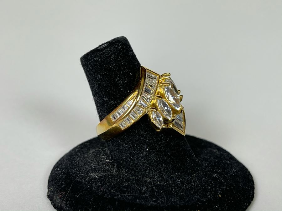 Sterling Silver CZ Ring Size 7.25 6.7g [Photo 3]