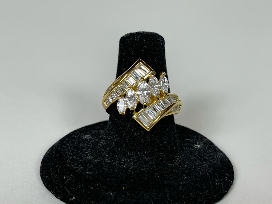 Sterling Silver CZ Ring Size 7.25 6.7g [Photo 2]