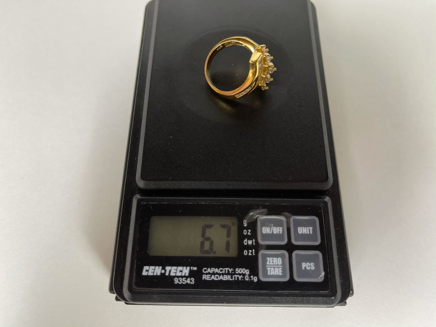 Sterling Silver CZ Ring Size 7.25 6.7g [Photo 7]