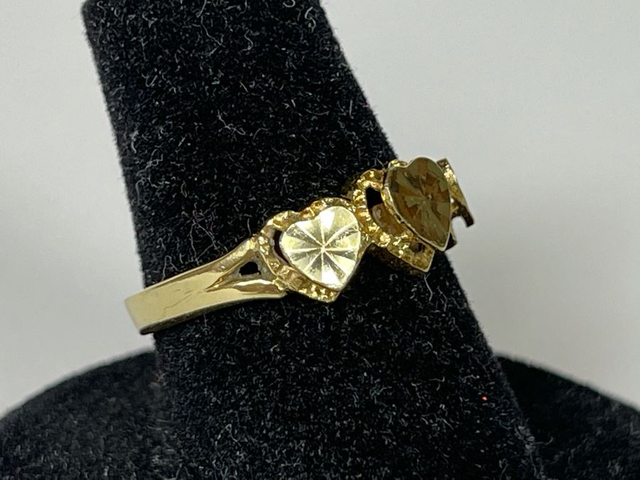 14K Gold Heart Design Ring By Beverly Hills Gold Size 6.25 2g [Photo 6]