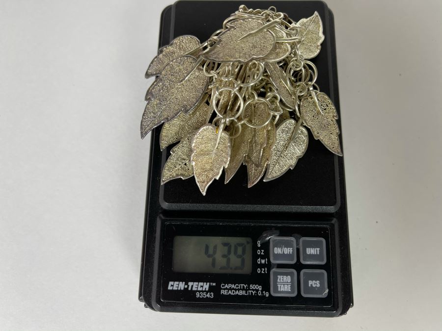 Sterling Silver Leaves Design Necklace By Rosaline 43.9g [Photo 11]