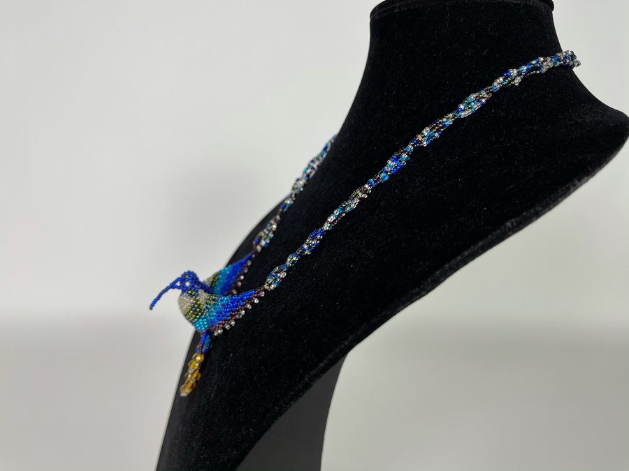 Hand Beaded Hummingbird Necklace 23L [Photo 8]