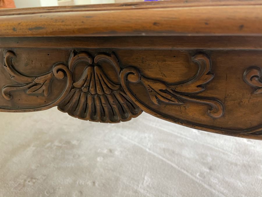 Antique French Dining Table With Parquetry Geometric Top - Has Two 18' Leaves - 76W (W/O Leaf) X 42D X 29.5H [Photo 8]