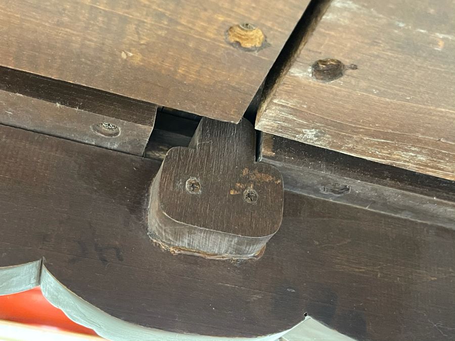 Antique French Dining Table With Parquetry Geometric Top - Has Two 18' Leaves - 76W (W/O Leaf) X 42D X 29.5H [Photo 13]