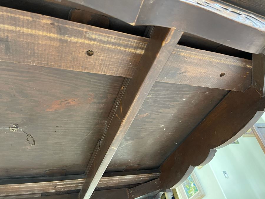 Antique French Dining Table With Parquetry Geometric Top - Has Two 18' Leaves - 76W (W/O Leaf) X 42D X 29.5H [Photo 11]