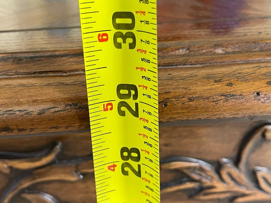 Antique French Dining Table With Parquetry Geometric Top - Has Two 18' Leaves - 76W (W/O Leaf) X 42D X 29.5H [Photo 16]