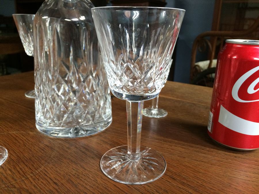 Waterford Crystal Decanter and (5) Stemware Glasses [Photo 2]