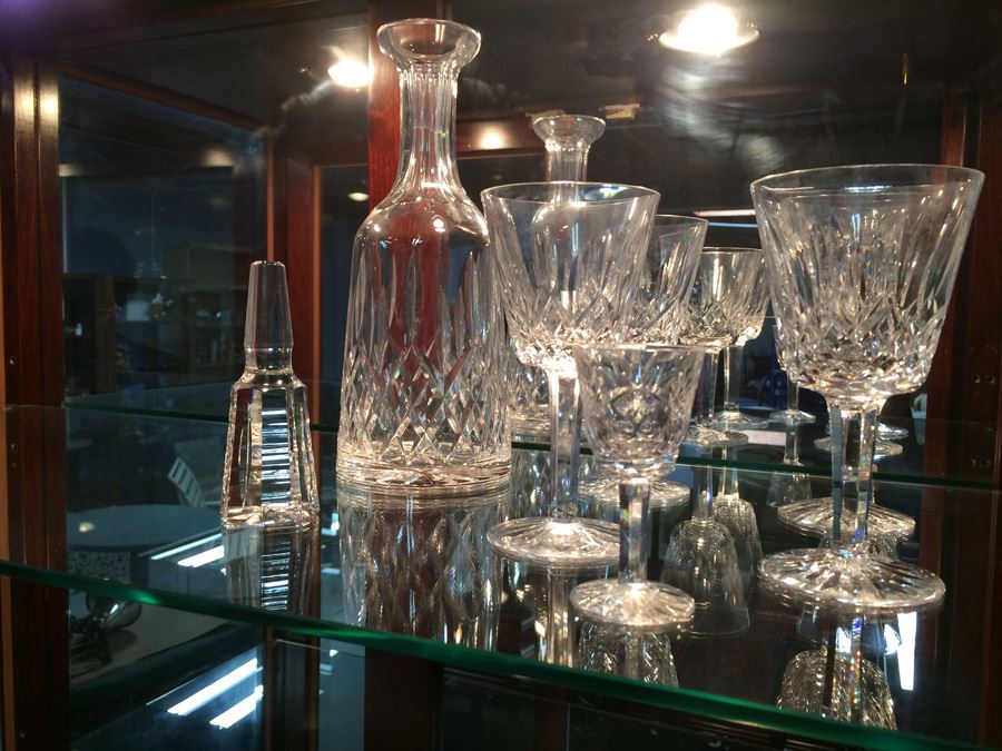 Waterford Crystal Decanter and (5) Stemware Glasses [Photo 11]