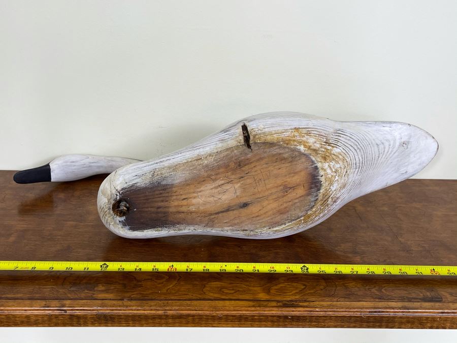 Signed Vintage 1999 Hand Carved Swan 31W X 9D X 13.5H [Photo 2]