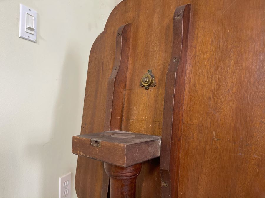 Antique Tilt Top Pedestal Table With Inlaid Shell Design (One Foot Has Been Repaired But Still Needs Attention) 26W X 19.5D X 28.5H [Photo 10]