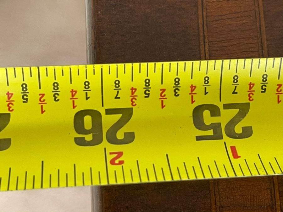 Antique Tilt Top Pedestal Table With Inlaid Shell Design (One Foot Has Been Repaired But Still Needs Attention) 26W X 19.5D X 28.5H [Photo 19]