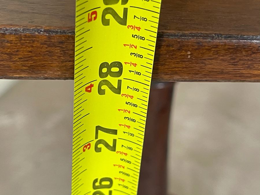 Antique Tilt Top Pedestal Table With Inlaid Shell Design (One Foot Has Been Repaired But Still Needs Attention) 26W X 19.5D X 28.5H [Photo 21]