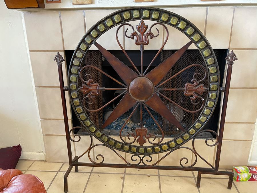 Contemporary Metal Fireplace Screen 35W [Photo 1]