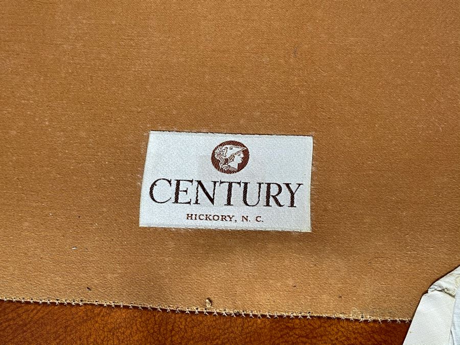 Vintage Tufted Leather Armchair With Ottoman By Century Furniture Hickory, NC [Photo 7]