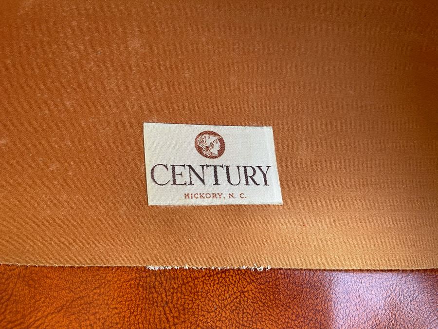 Vintage Tufted Leather Armchair With Ottoman By Century Furniture Hickory, NC [Photo 6]