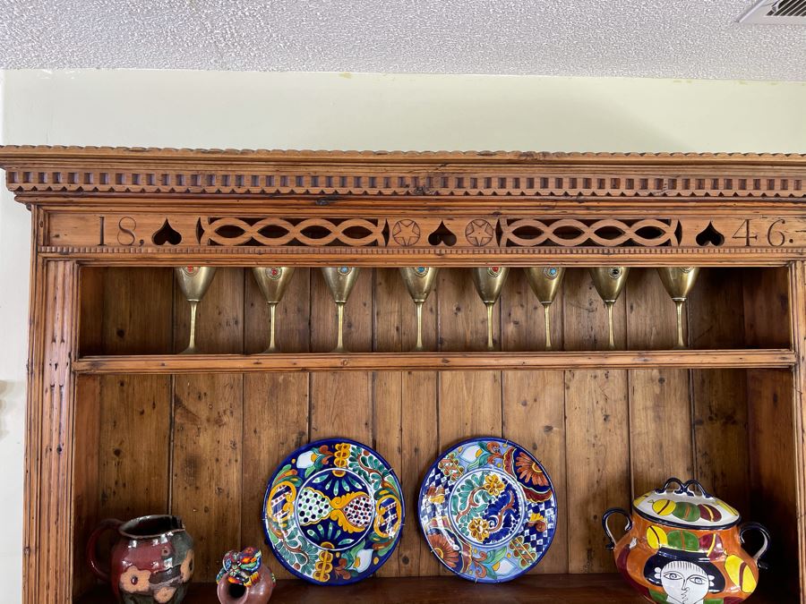 Reproduction Antique 1846 Pine China Cabinet [Photo 4]