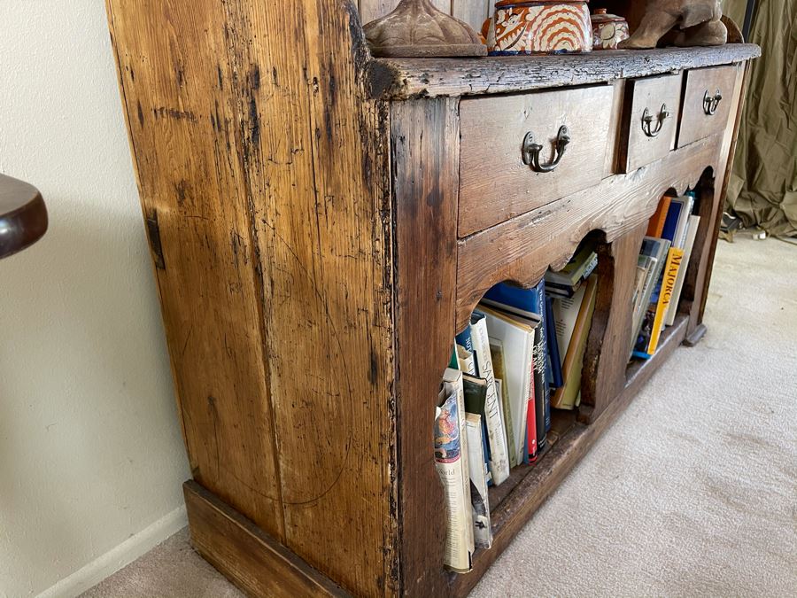 Reproduction Antique 1846 Pine China Cabinet [Photo 14]