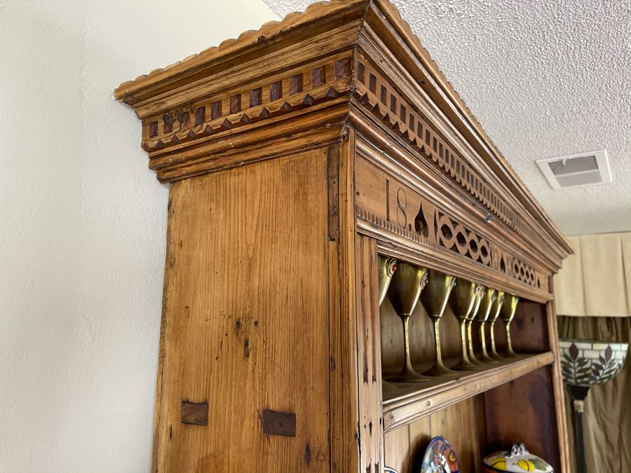 Reproduction Antique 1846 Pine China Cabinet [Photo 9]