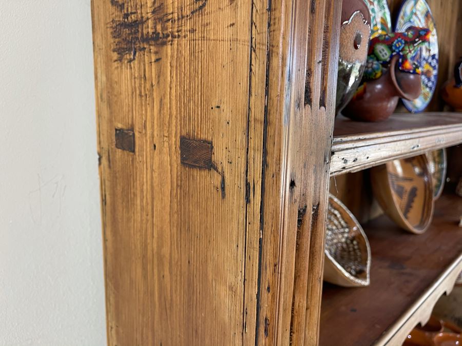 Reproduction Antique 1846 Pine China Cabinet [Photo 11]