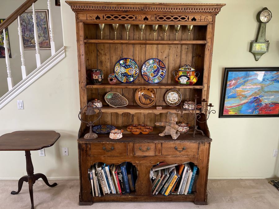 Reproduction Antique 1846 Pine China Cabinet [Photo 3]