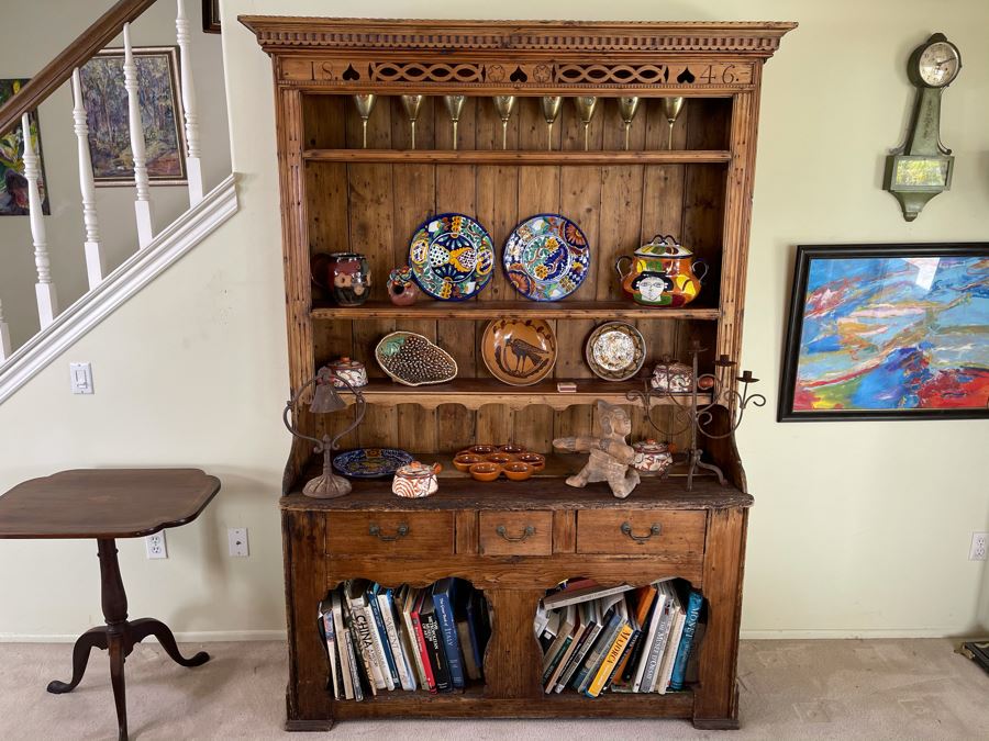 Reproduction Antique 1846 Pine China Cabinet [Photo 2]