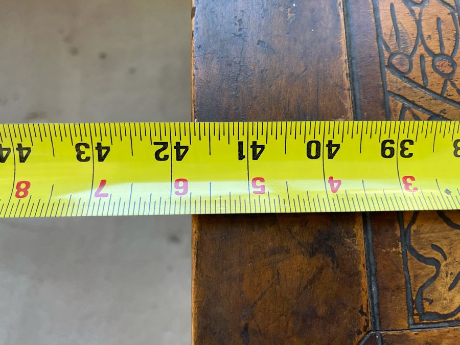 Antique Carved Wooden European Trunk Chest 'Welcome The Coming, Speed The Parting Gvest' 42W X 18D X 17H [Photo 34]