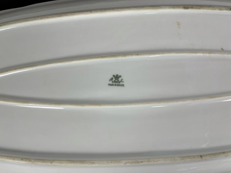 Porcelain Fish Platter Oval Plate 25 X 9 [Photo 9]