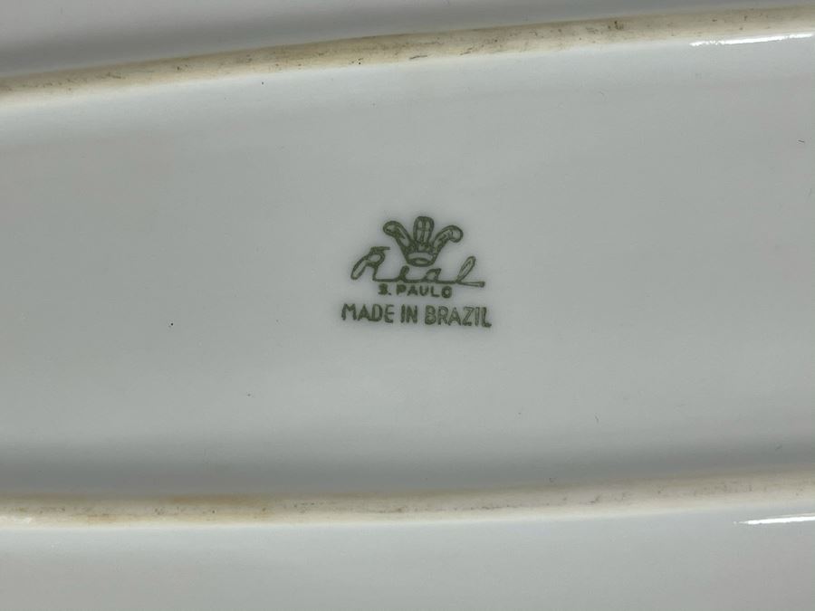 Porcelain Fish Platter Oval Plate 25 X 9 [Photo 10]