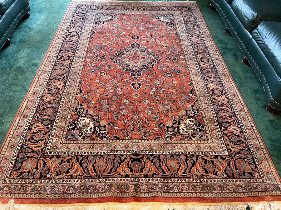 Vintage Hand Knotted Wool Persian Area Rug Apx 200 Knots Per Sq In - 71'W X 110'L [Photo 3]